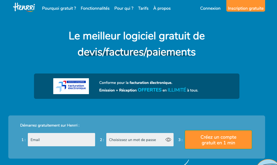 Henrri avis : notre test complet du logiciel de facturation gratuit pour indépendants et TPE