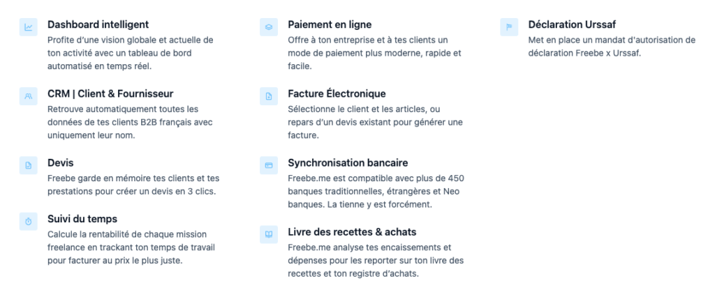 Freebe.me fonctionnalités avis